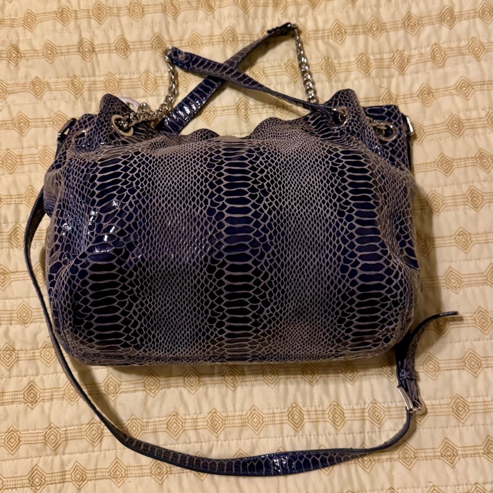 Michael Michael Kors Blue Python Embossed Leather… - image 6